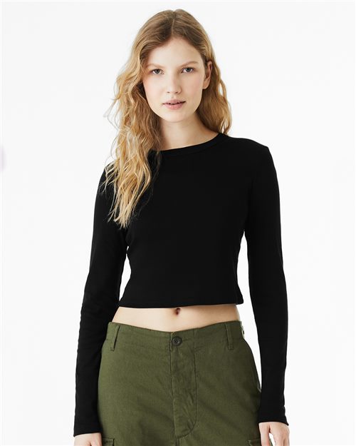 Women's Micro Rib Long Sleeve Baby Tee - 1501