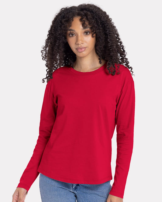 Women's Cotton Relaxed Long Sleeve Tee - 3911
