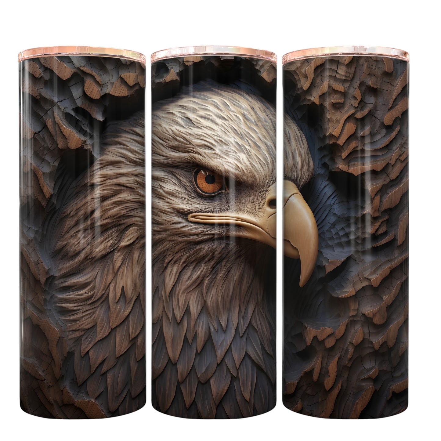 Carved Timber Eagle Tumblers