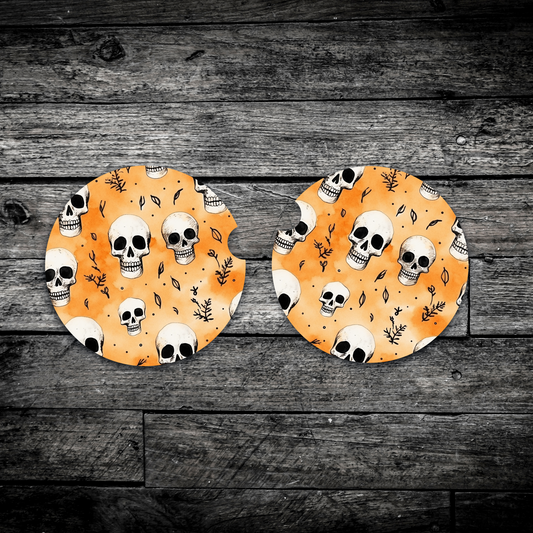 Skull Garden Halloween Car Coasters