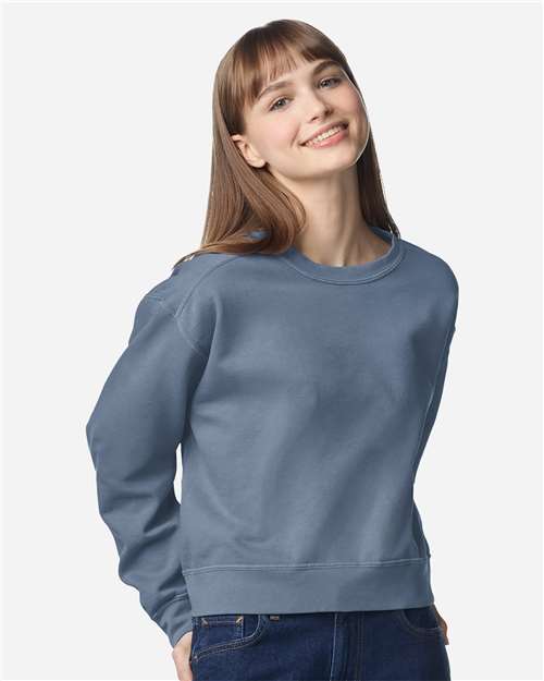 Women's Garment-Dyed Mid-Length Crewneck Sweatshirt - 1566L