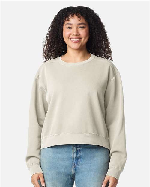 Women's Garment-Dyed Mid-Length Crewneck Sweatshirt - 1566L