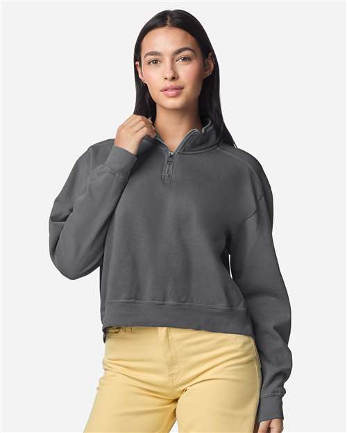 Women's Garment-Dyed Mid-Length Quarter-Zip Sweatshirt - 1580L