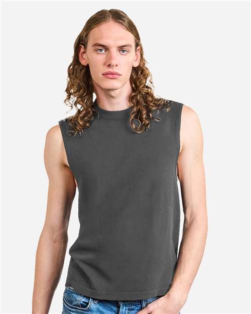 Unisex Heavyweight Cotton Garment-Dyed Boxy Muscle Tee - 207GD