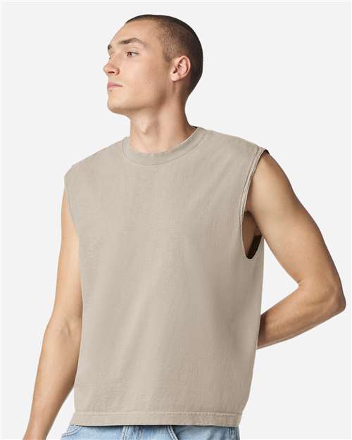 Unisex Heavyweight Cotton Garment-Dyed Boxy Muscle Tee - 207GD