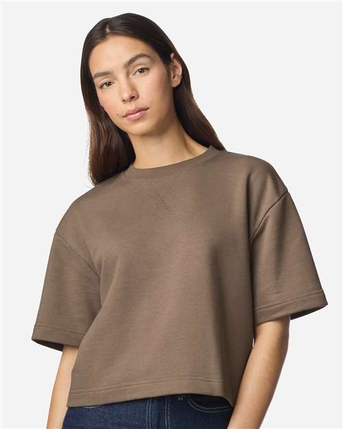 Women's French Terry Mid-Length Boxy Tee - FTCB0