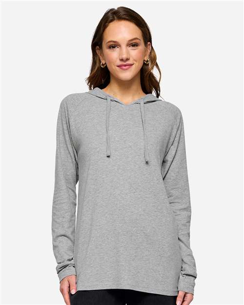 Unisex Fine Jersey Hooded Long Sleeve Raglan T-Shirt - 6917