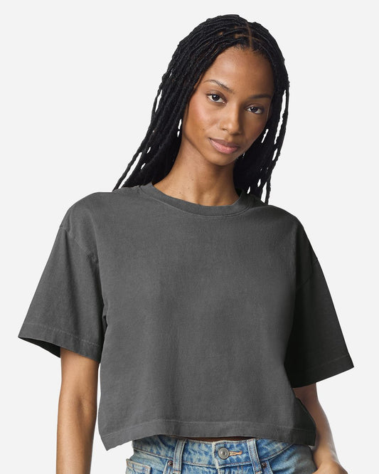 Women's Heavyweight Cotton Garment-Dyed Boxy Cropped Tee - 1302GD