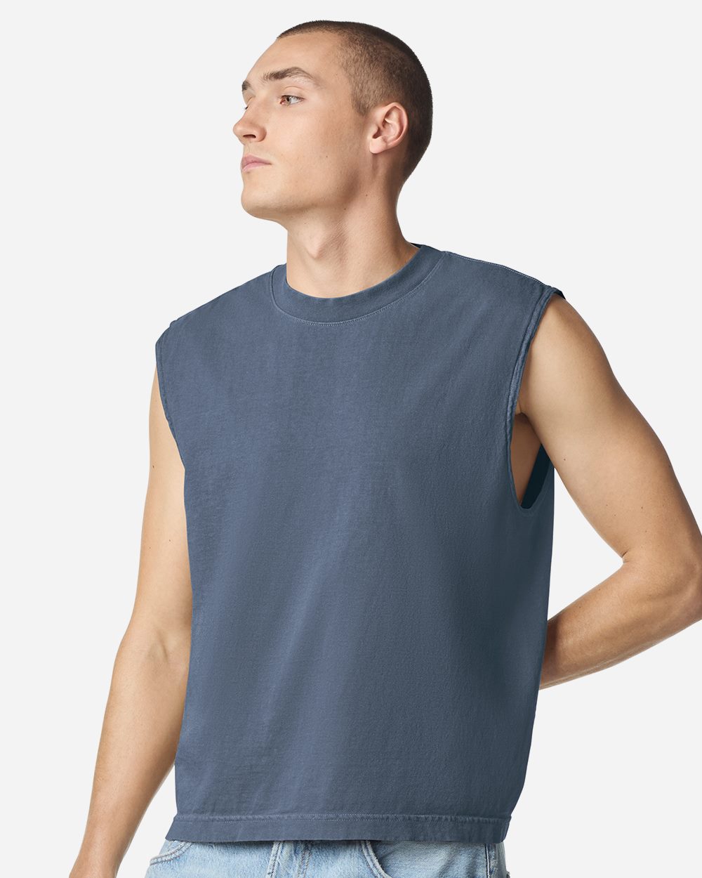 Unisex Heavyweight Cotton Garment-Dyed Boxy Muscle Tee - 207GD