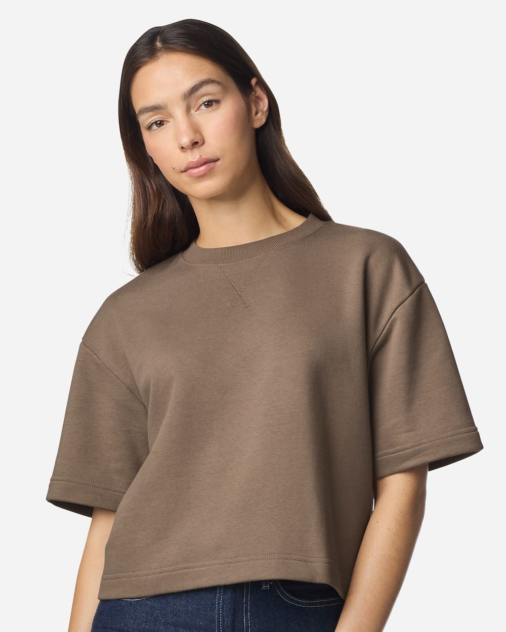 Women's French Terry Mid-Length Boxy Top - FTCB0