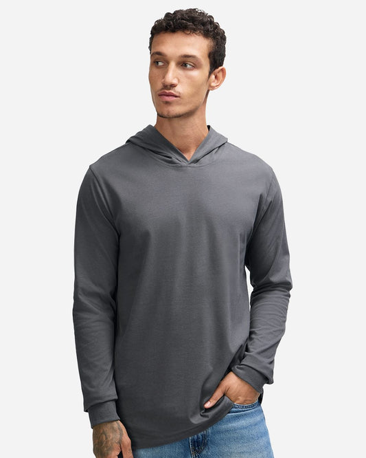 Unisex Sueded Long Sleeve Hooded Tee - 5345