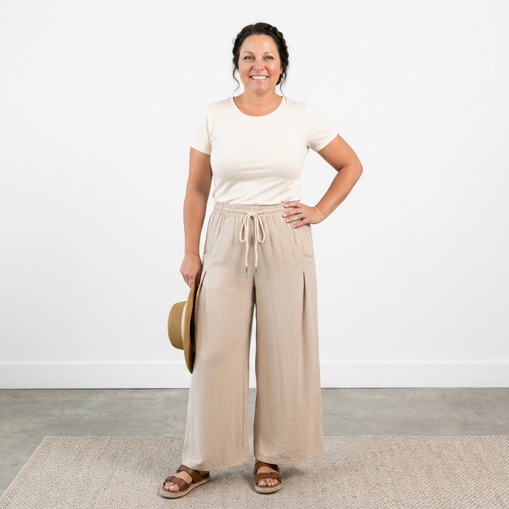Women’s Drawstring Wide Leg Pants Casual Vacation