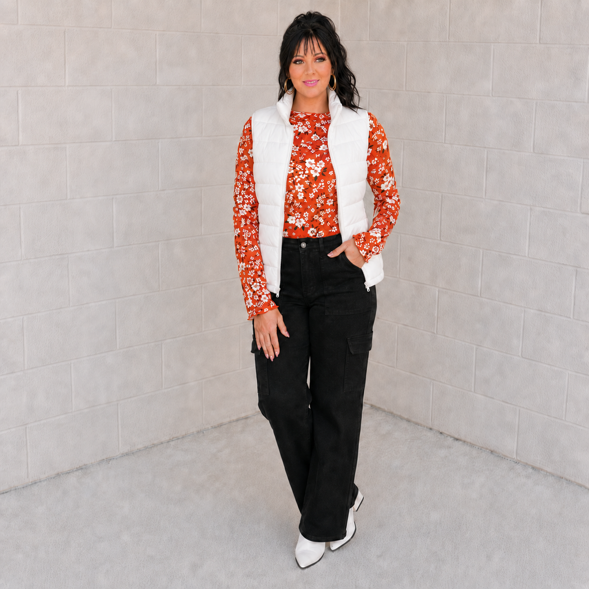 Somethings in the Air Lettuce Hem Longsleeve Top in Vermillion