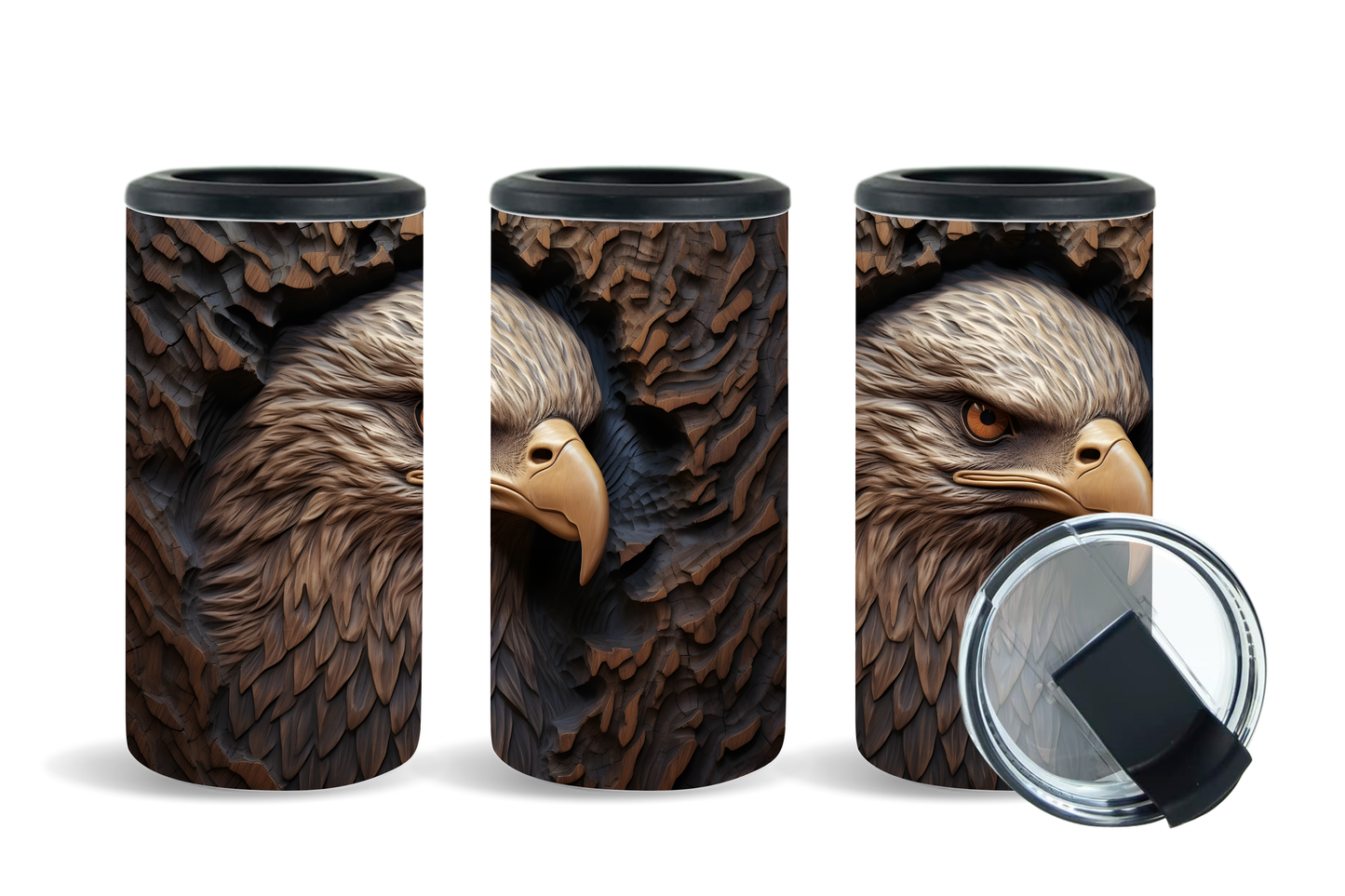 Carved Timber Eagle Tumblers