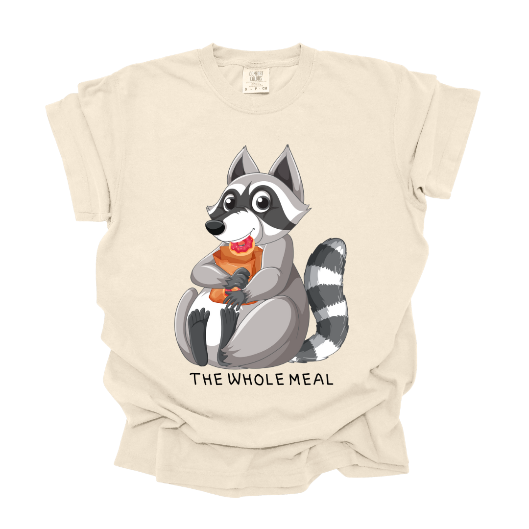 The Whole Meal Racoon Graphic Tee T-shirt Tea Shirt Shoppe