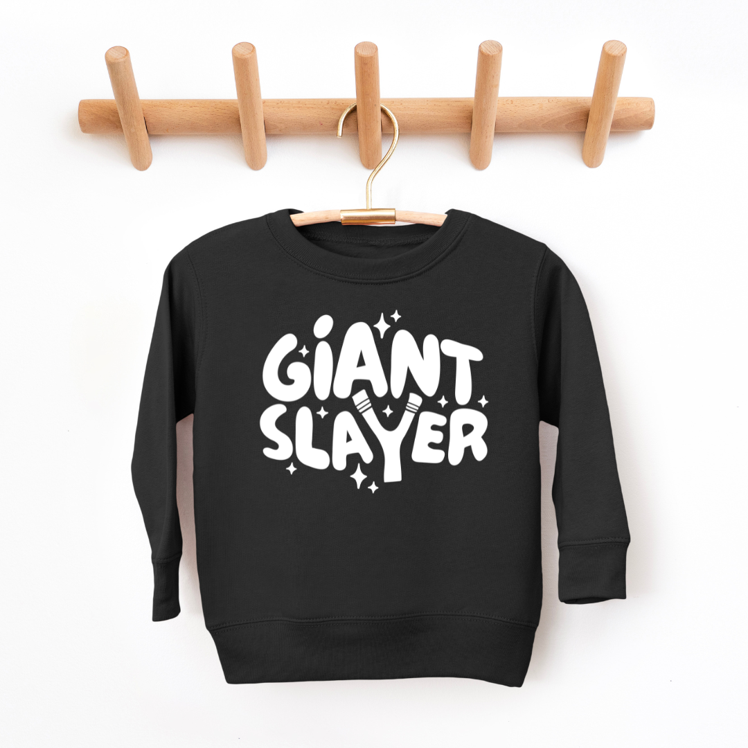 Giant Slayer Youth & Toddler Sweatshirt Youth Graphic Sweatshirt Tea Shirt Shoppe 2T Black