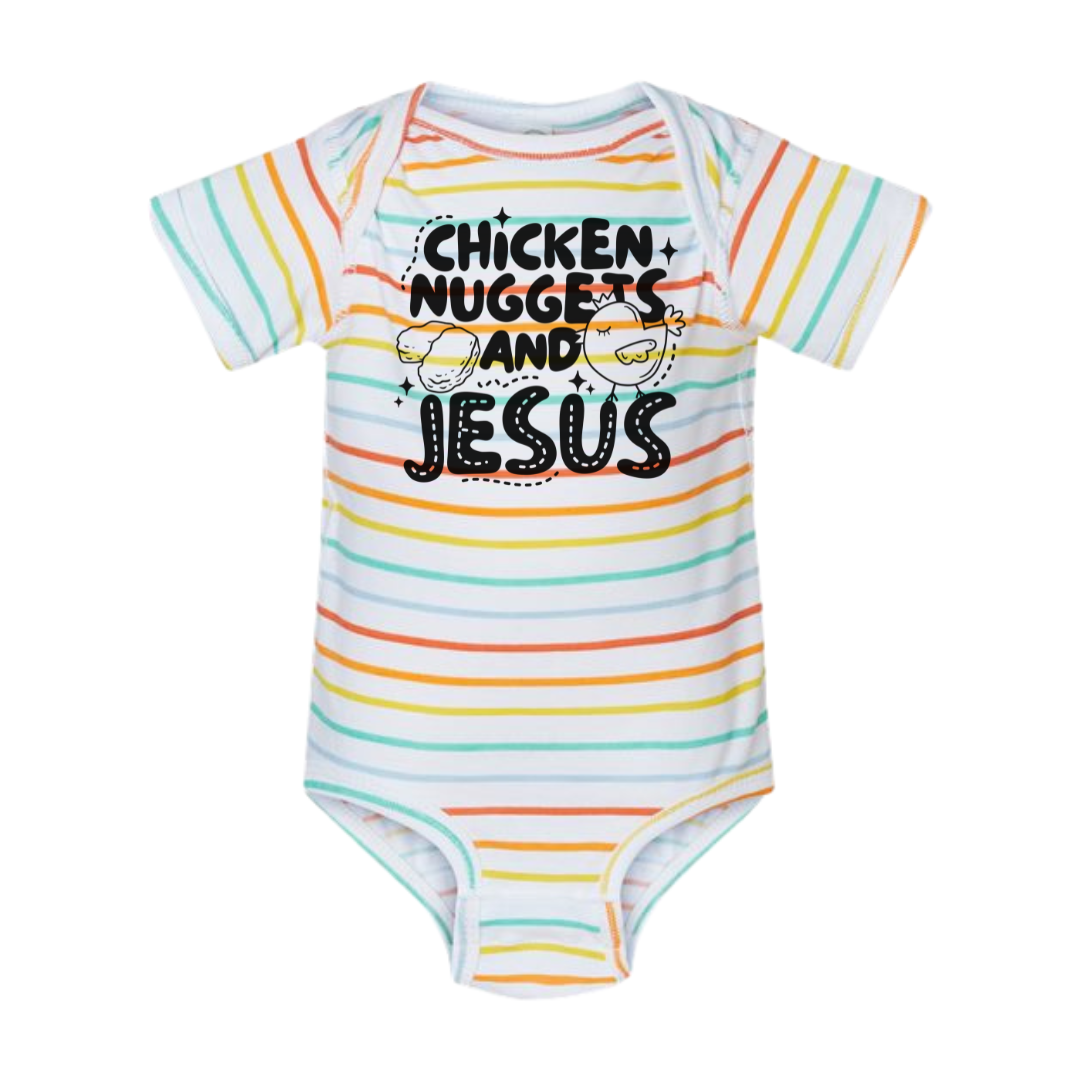 Chicken Nuggets And Jesus Infant Graphic Bodysuit