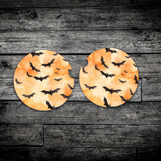 Spooky Sunset Halloween Car Coasters