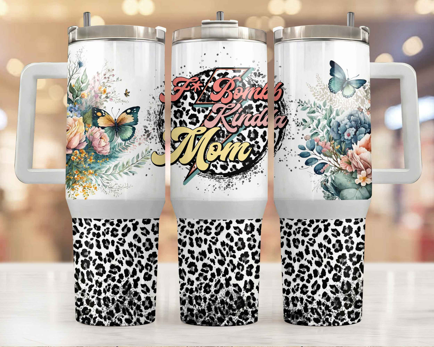 Spring F-Bomb Kind Of Mom 40oz Tumbler Tumbler Tea-Shirt Shoppe