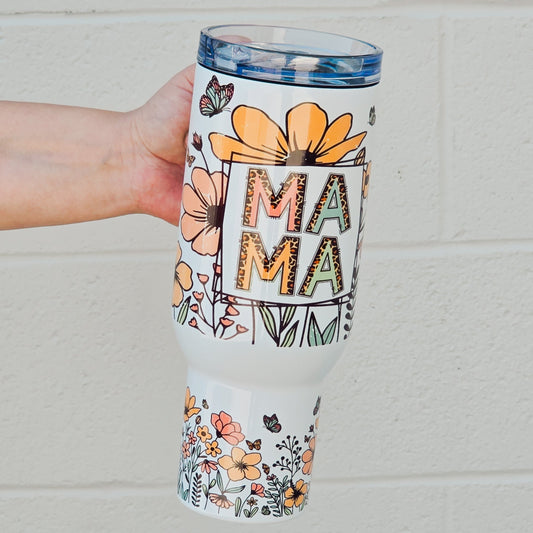 Blooming Mama 40oz Tumbler Tumbler Tea-Shirt Shoppe