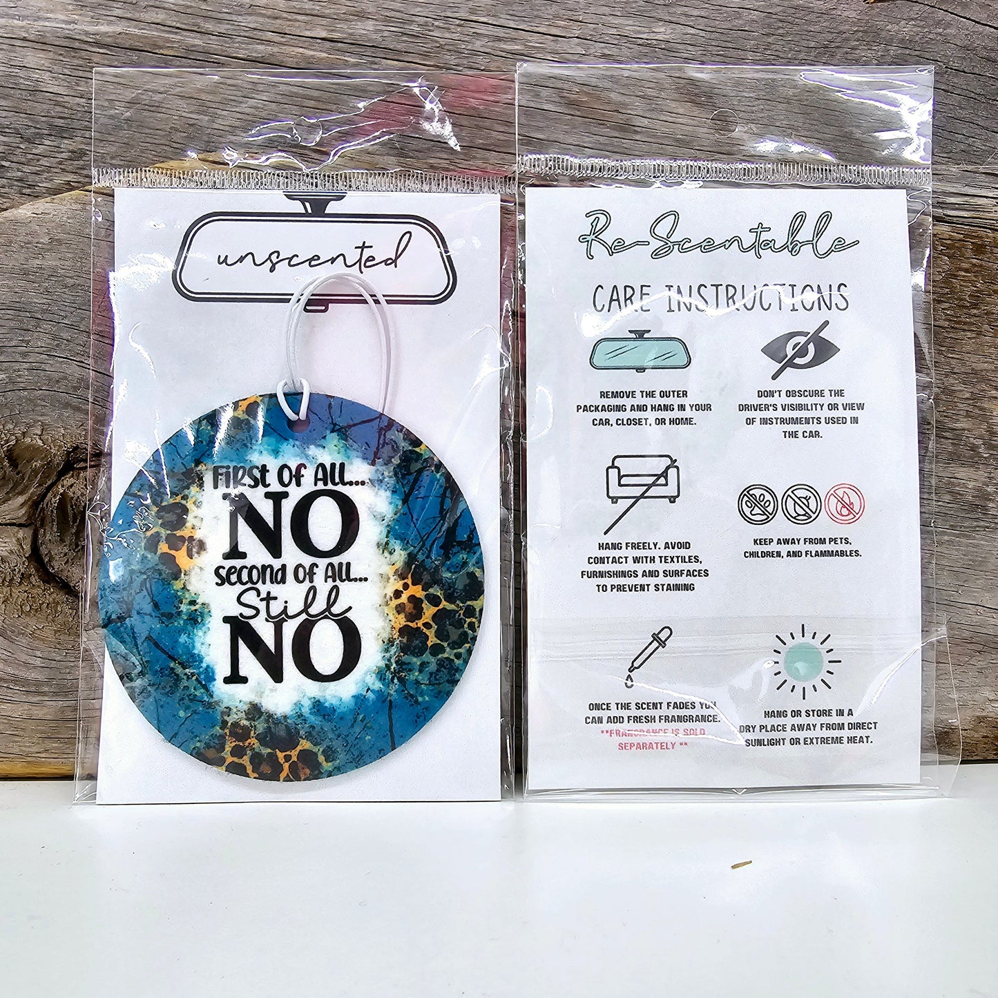 First Of All No Re-Scentable Car Freshener car freshie Tea Shirt Shoppe Unscented