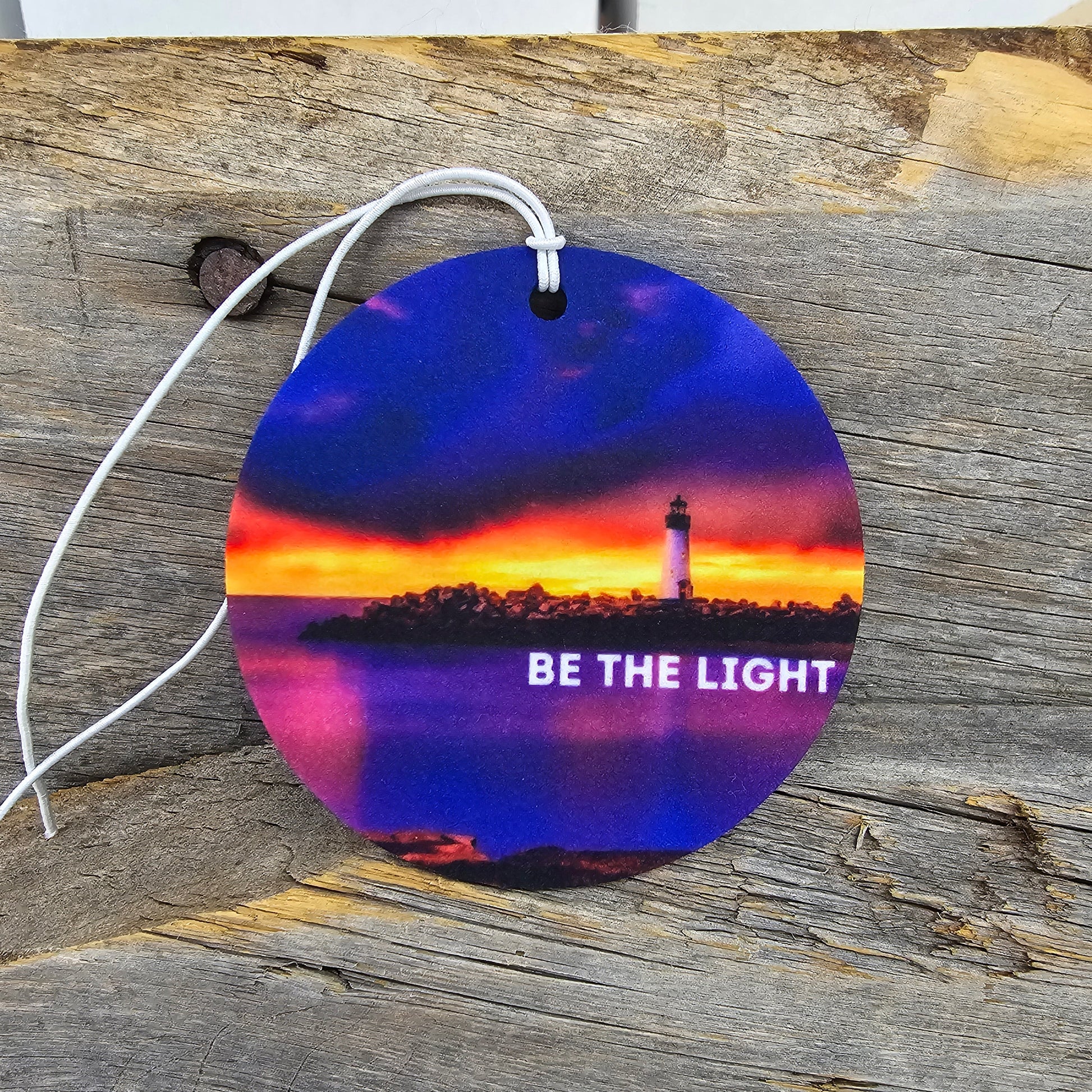 Be The Light Re-Scentable Round Car Freshener car freshie Tea Shirt Shoppe