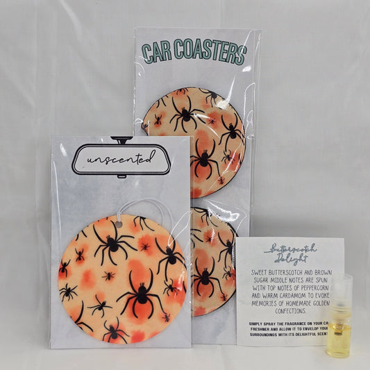 Creepy Crawly Car Coaster & Freshener Set