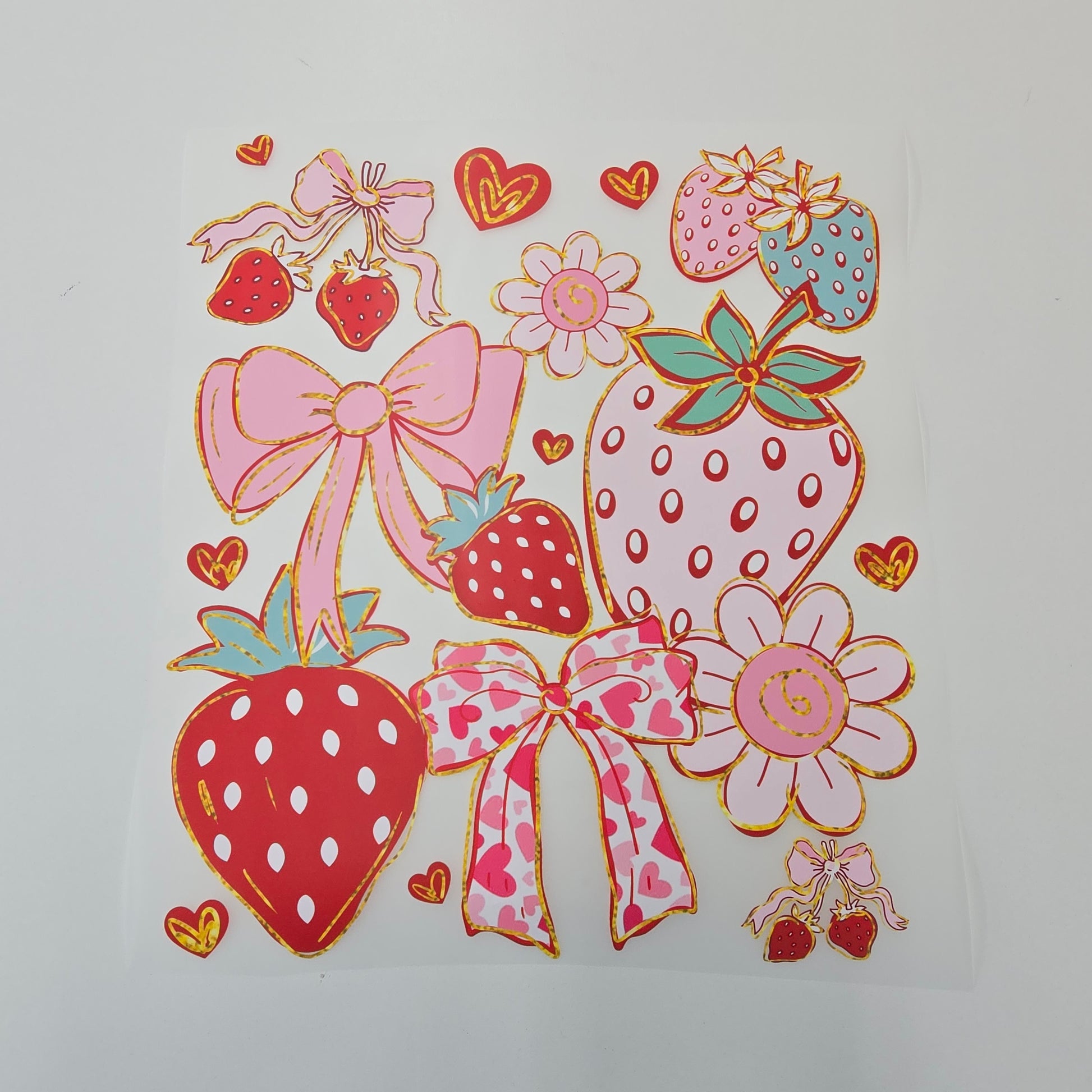 Summer Strawberry Hot Peel Custom Full Color Ready For Press DTF Print Transfer, Direct To Film (Copy) DTF Tea-Shirt Shoppe