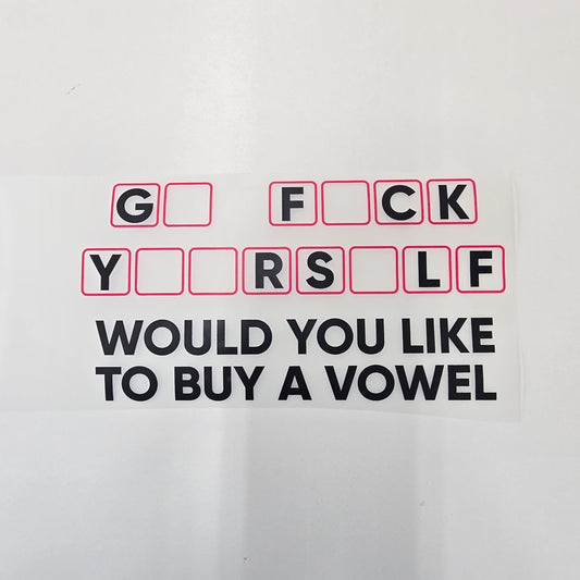 Would You Like To Buy A Vowel Hot Peel Custom Full Color Ready For Press DTF Print Transfer, Direct To Film DTF Tea-Shirt Shoppe