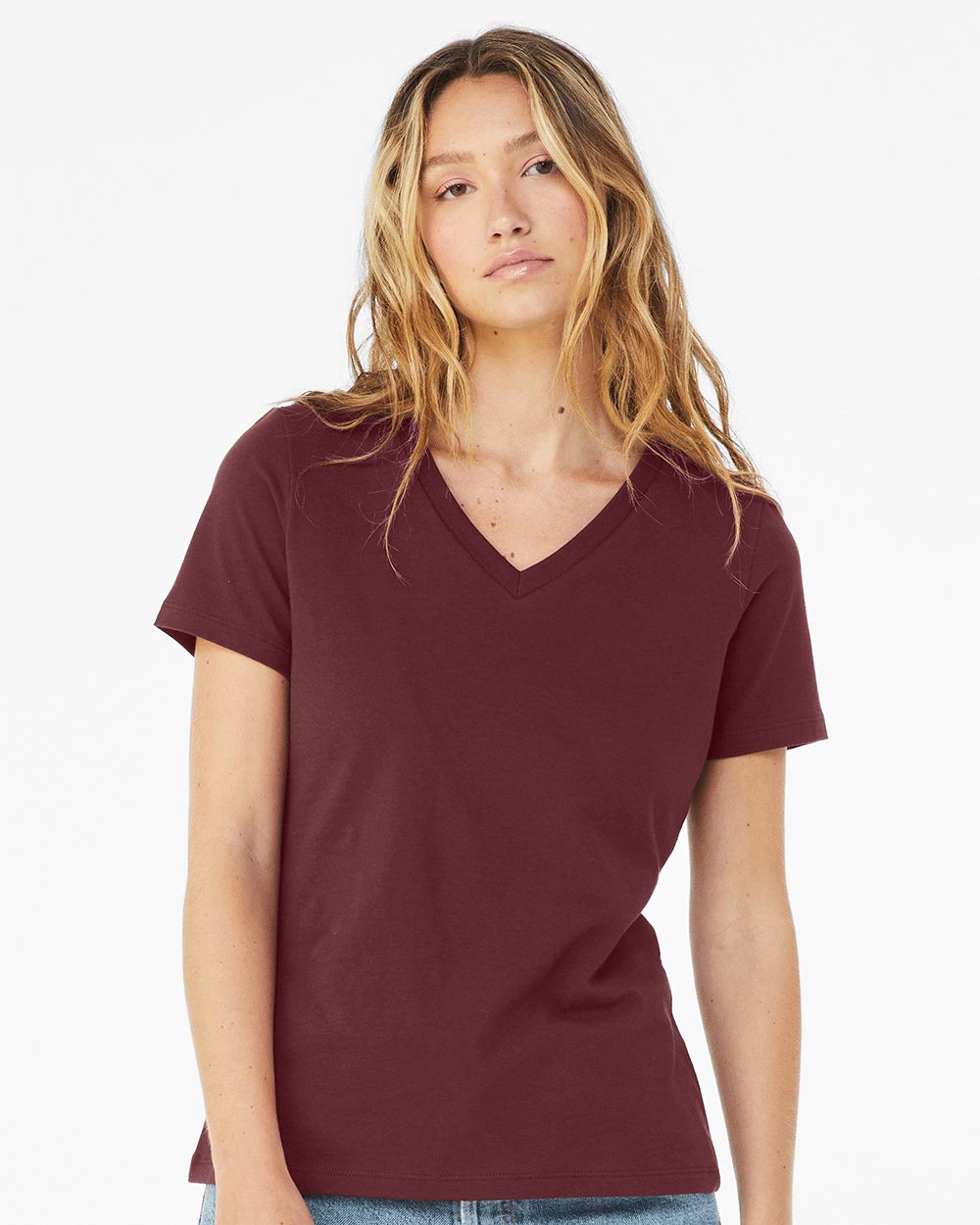 Women’s Relaxed Jersey V-Neck Tee - 6405