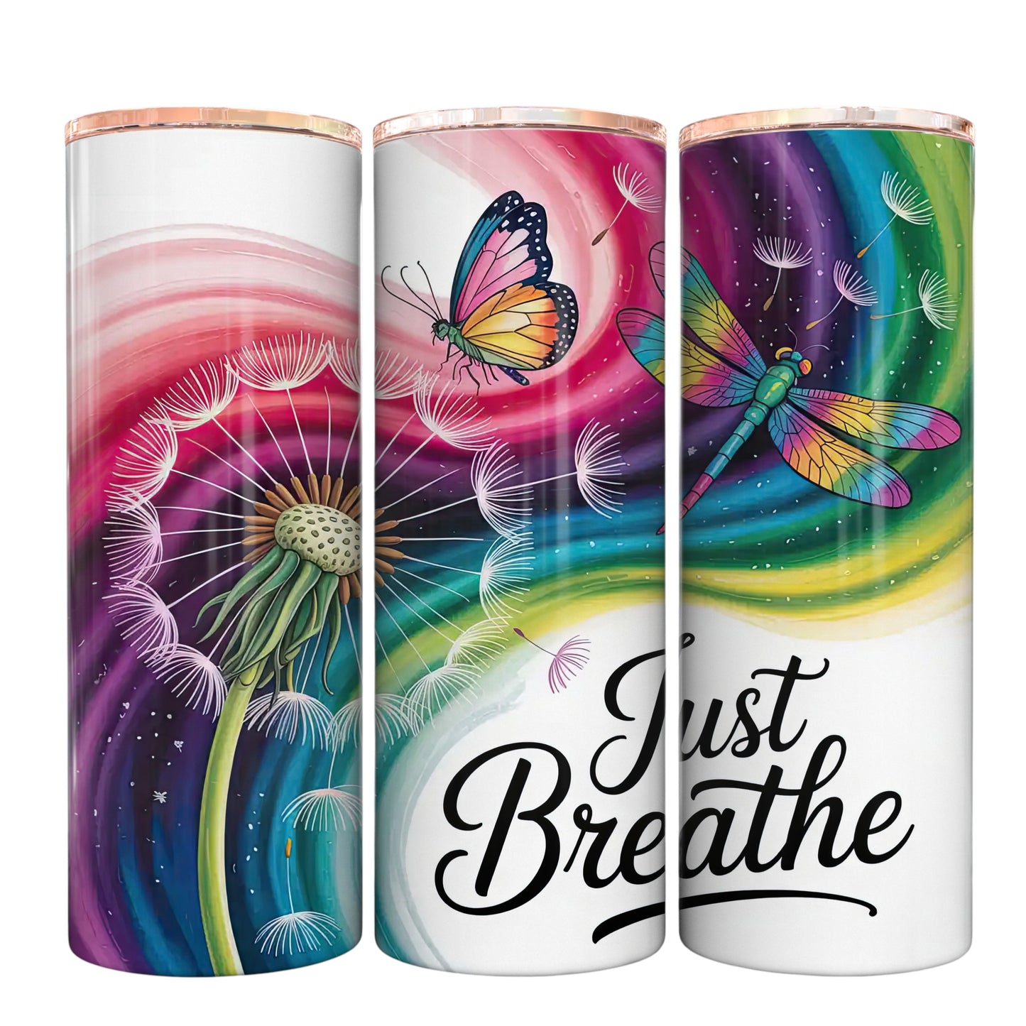Just Breathe Rainbow Drift Tumblers