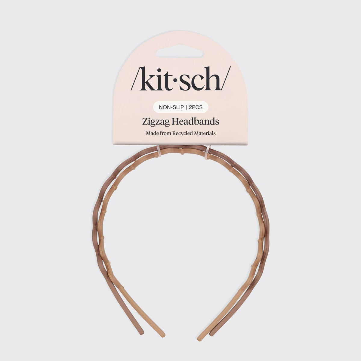 Recycled Plastic Zig Zag Headband 2pc - Neutral – alternate view 4