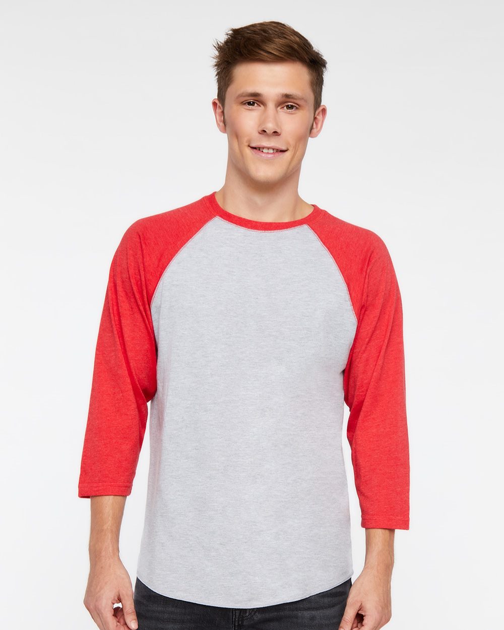 Unisex Baseball Fine Jersey Three-Quarter Sleeve Tee - 6930
