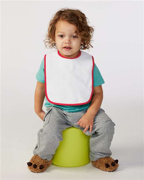 Infant Contrast Trim Terry Bib - 1003