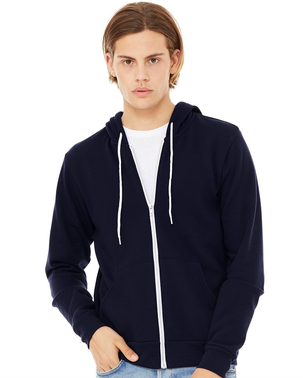 Unisex Sponge Fleece Full-Zip Hoodie Sweatshirt - 3739