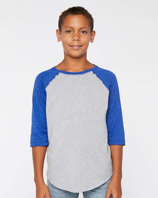 Youth Baseball Fine Jersey Three-Quarter Sleeve Tee - 6130