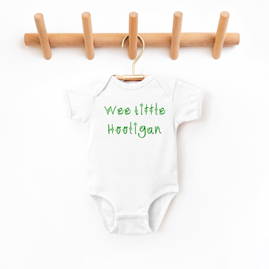 Wee Little Hooligan Infant Bodysuit Baby & Toddler Clothing Tea Shirt Shoppe NB - Bodysuit White