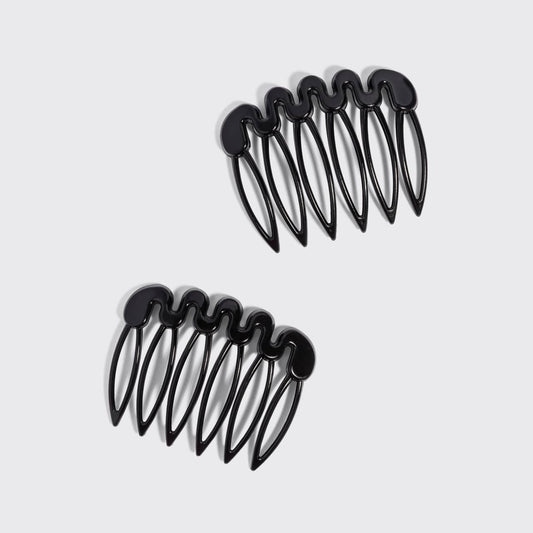 Recycled Plastic French Hair Combs 2pc Set - Black – alternate view 2