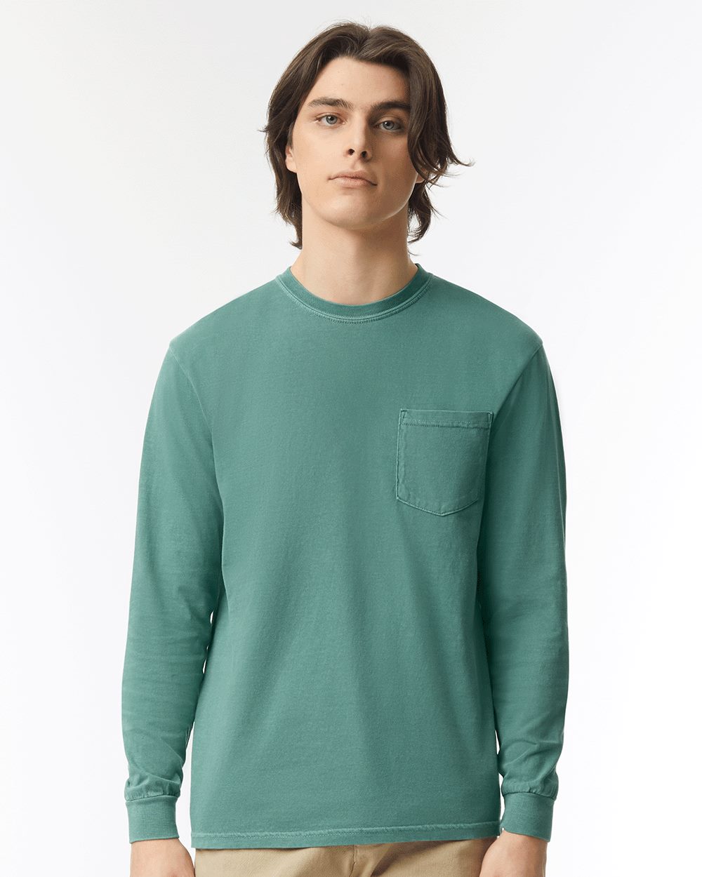 Unisex Garment-Dyed Heavyweight Long Sleeve Pocket T-Shirt - 4410