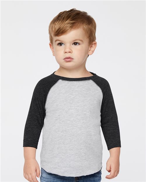 Toddler Baseball Fine Jersey Three-Quarter Sleeve Tee - 3330