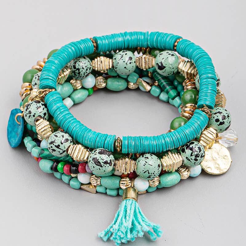 Autumn Sky Stack Bracelet Stack Bracelet The Looks by Fame Accessories TURQUOISE  