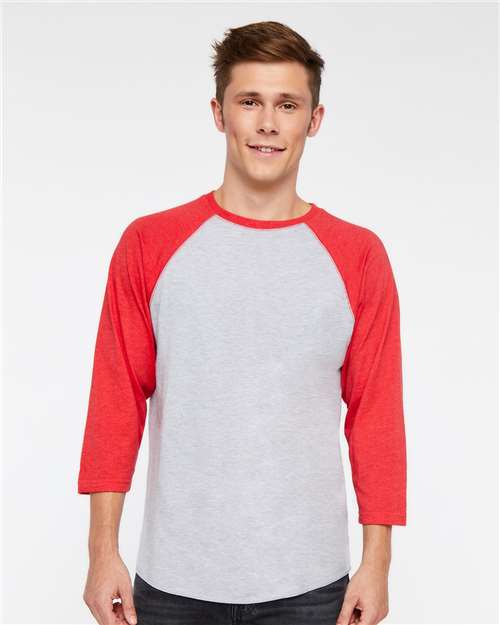 Unisex Baseball Fine Jersey Three-Quarter Sleeve Tee - 6930