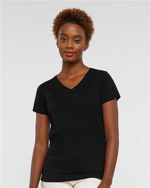 Women's Fine Jersey V-Neck Tee - 3507