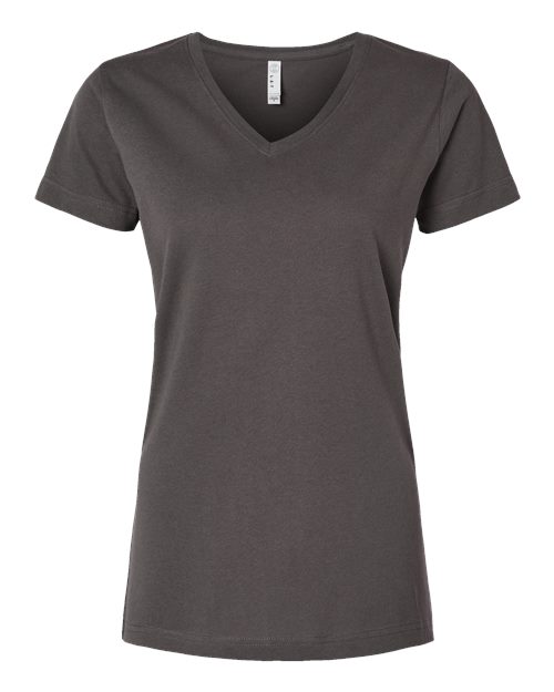 Women's Fine Jersey V-Neck Tee - 3507