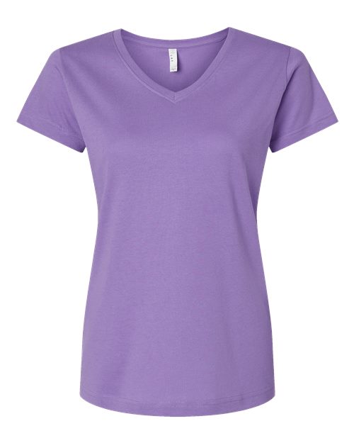 Women's Fine Jersey V-Neck Tee - 3507