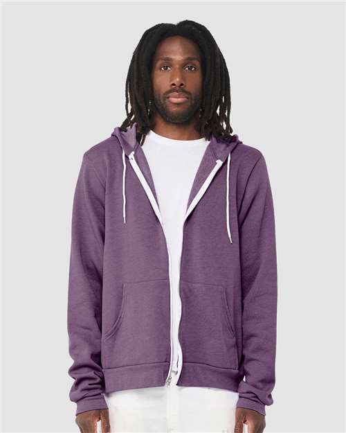 Unisex Sponge Fleece Full-Zip Hoodie Sweatshirt - 3739