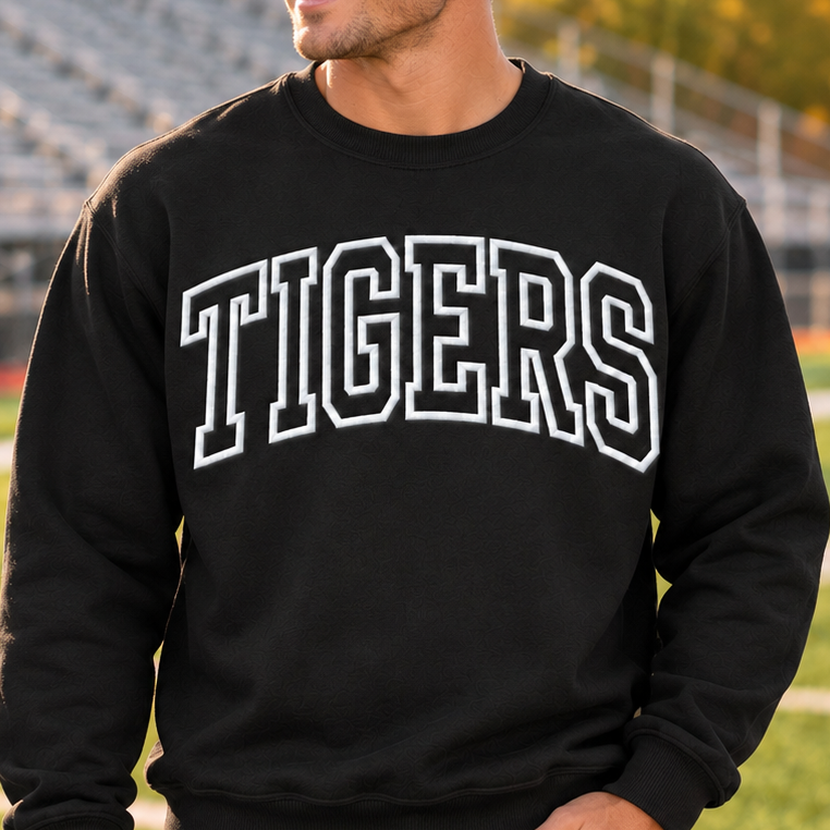 Embroidery Tiger Varsity Sweatshirt