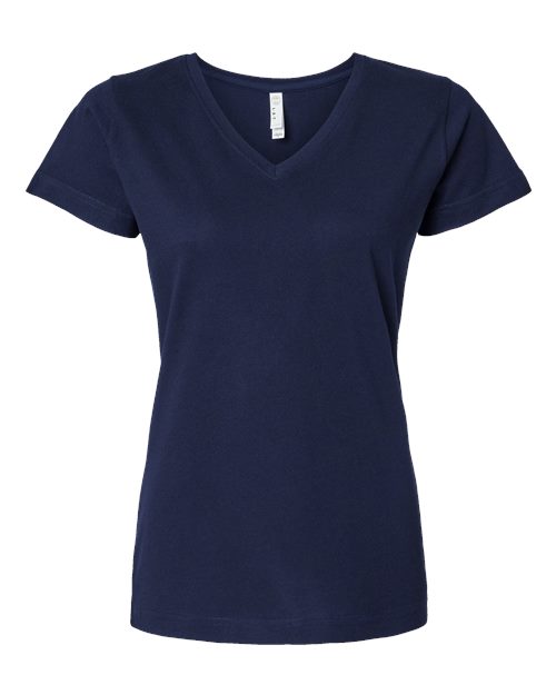 Women's Fine Jersey V-Neck Tee - 3507