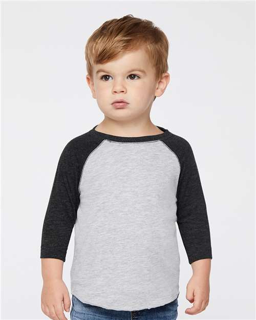 Toddler Baseball Fine Jersey Three-Quarter Sleeve Tee - 3330