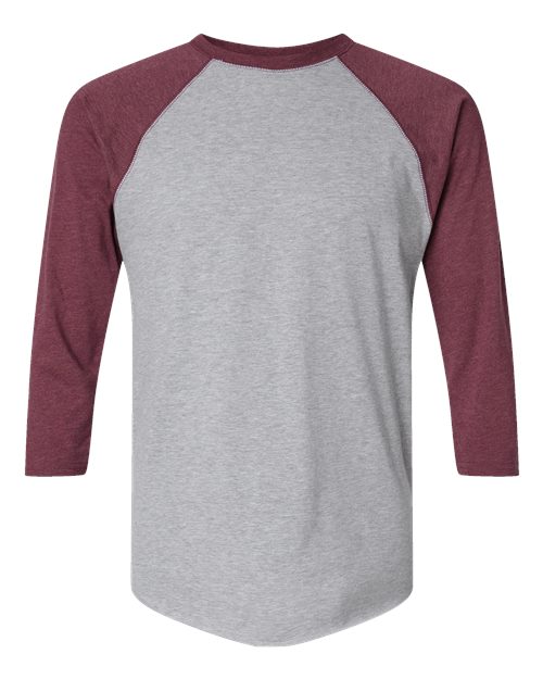 Unisex Baseball Fine Jersey Three-Quarter Sleeve Tee - 6930